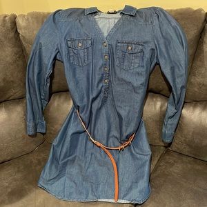 Denim collared dress